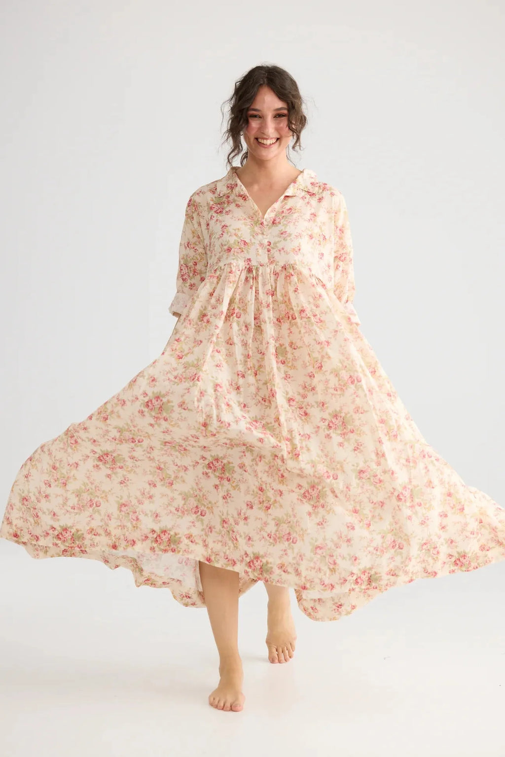  Miss rose sister violet meadowlark cotton dress cream - Stay Wild Collective  