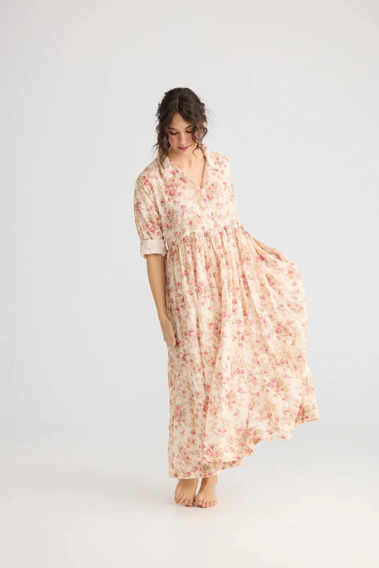  Miss rose sister violet meadowlark cotton dress cream - Stay Wild Collective  