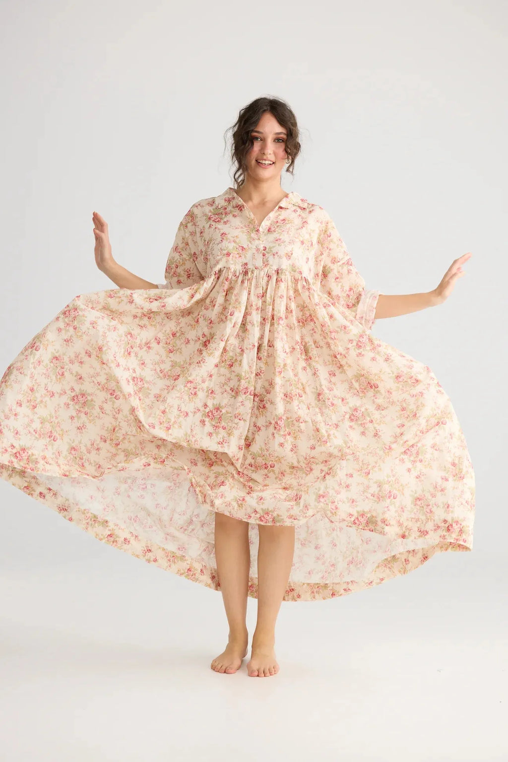  Miss rose sister violet meadowlark cotton dress cream - Stay Wild Collective  