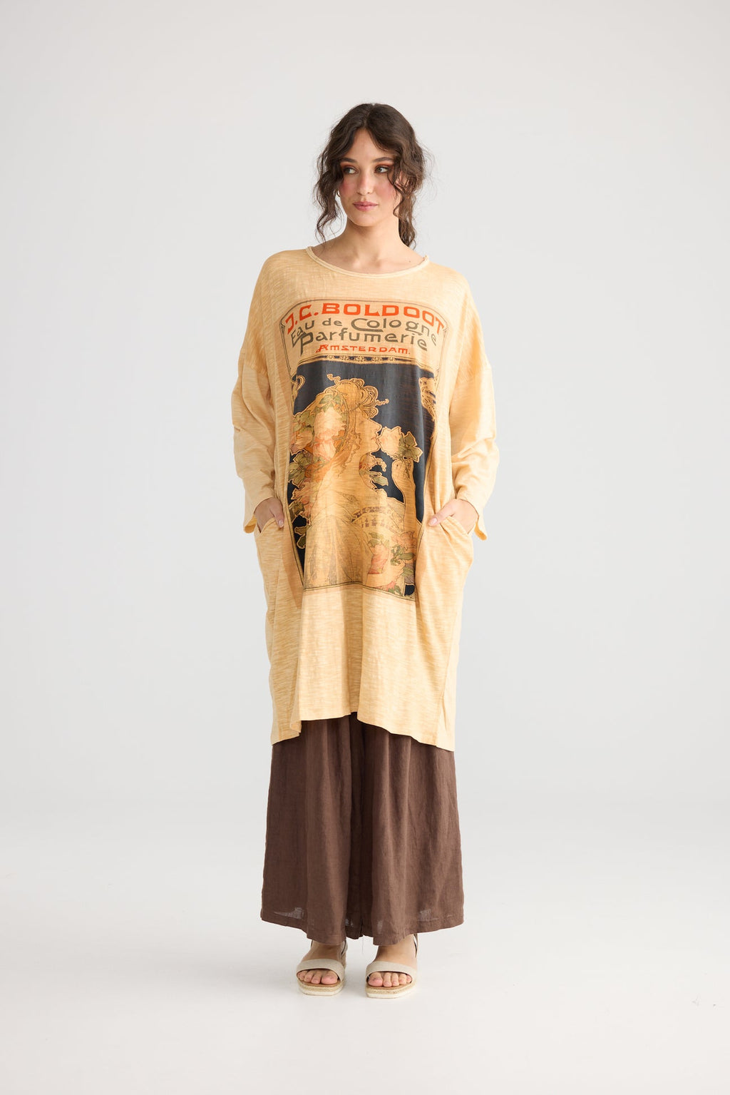 Miss roses sister violet Layla Tshirt cotton Art Nouveau dress. Indigo - Stay Wild Collective