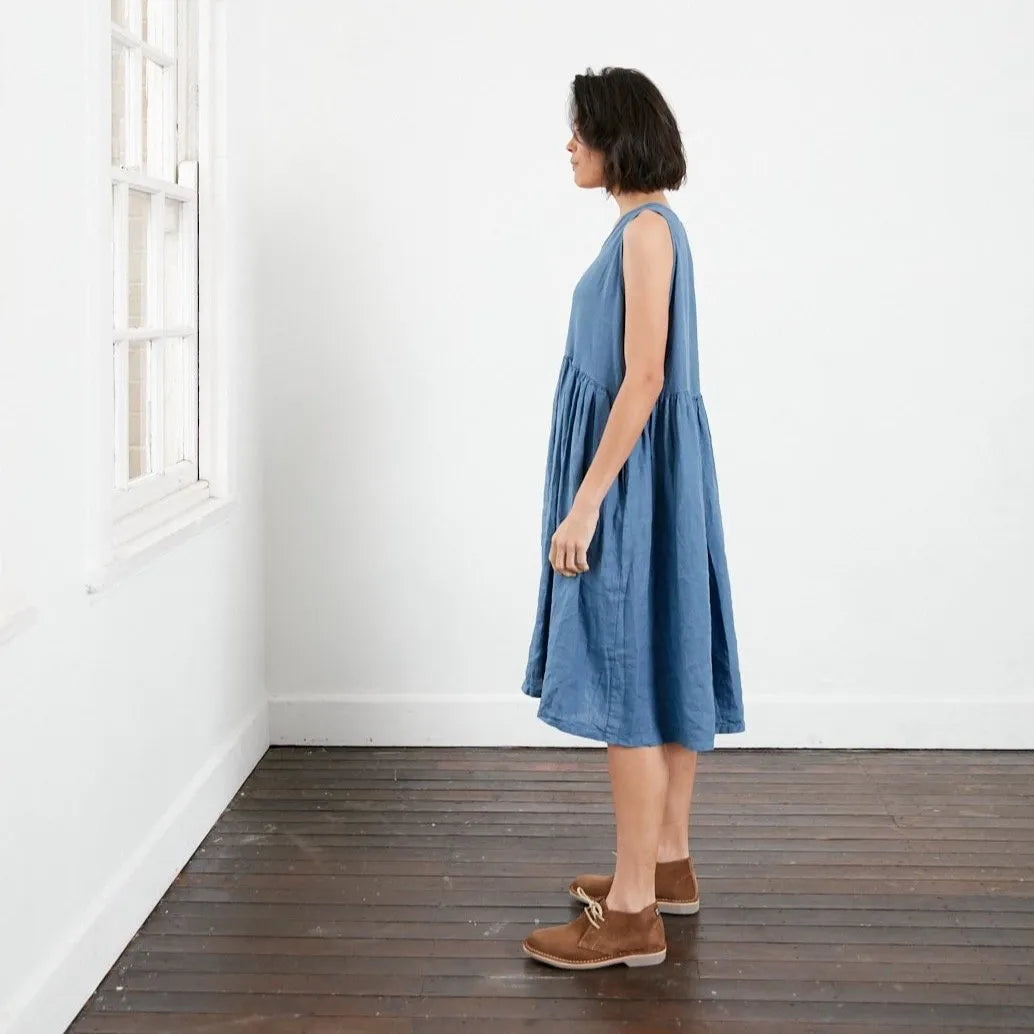 Montaigne Adelaide Sleeveless Linen Smock Dress with Pockets - Stay Wild Collective  Dress