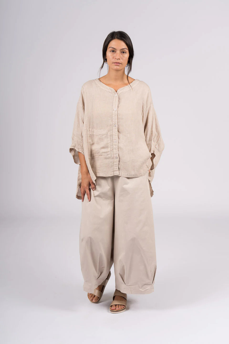   Montaigne Agathe short sleeve linen top - Stay Wild Collective  
