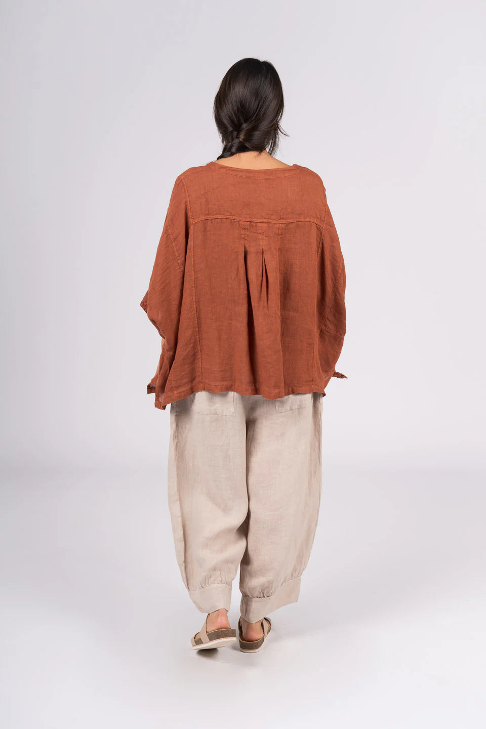  Montaigne Agathe short sleeve linen top - Stay Wild Collective  