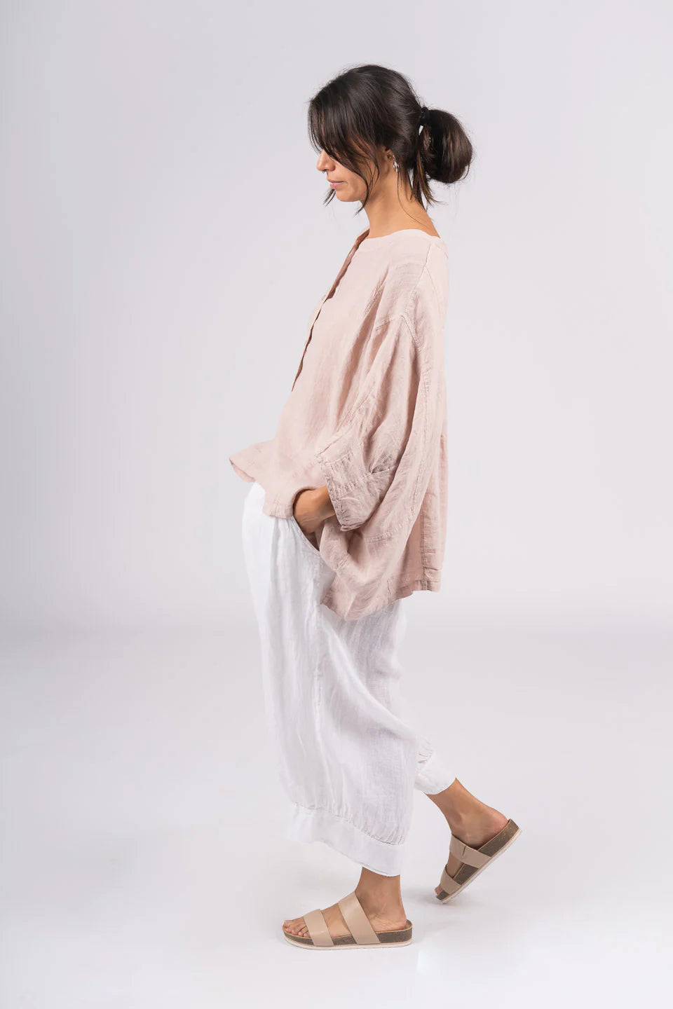   Montaigne Agathe short sleeve linen top - Stay Wild Collective  