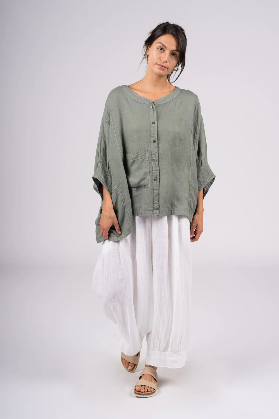   Montaigne Agathe short sleeve linen top - Stay Wild Collective  