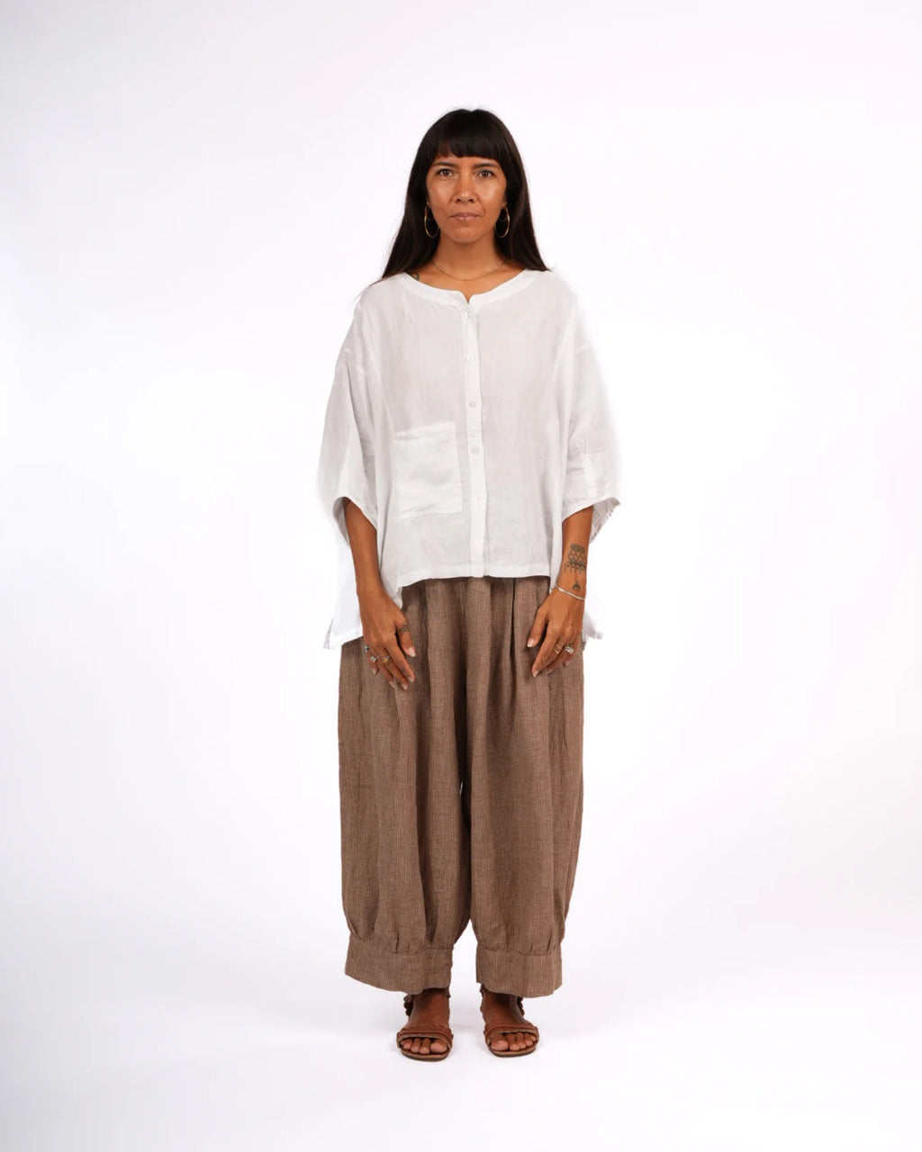   Montaigne Agathe short sleeve linen top - Stay Wild Collective  