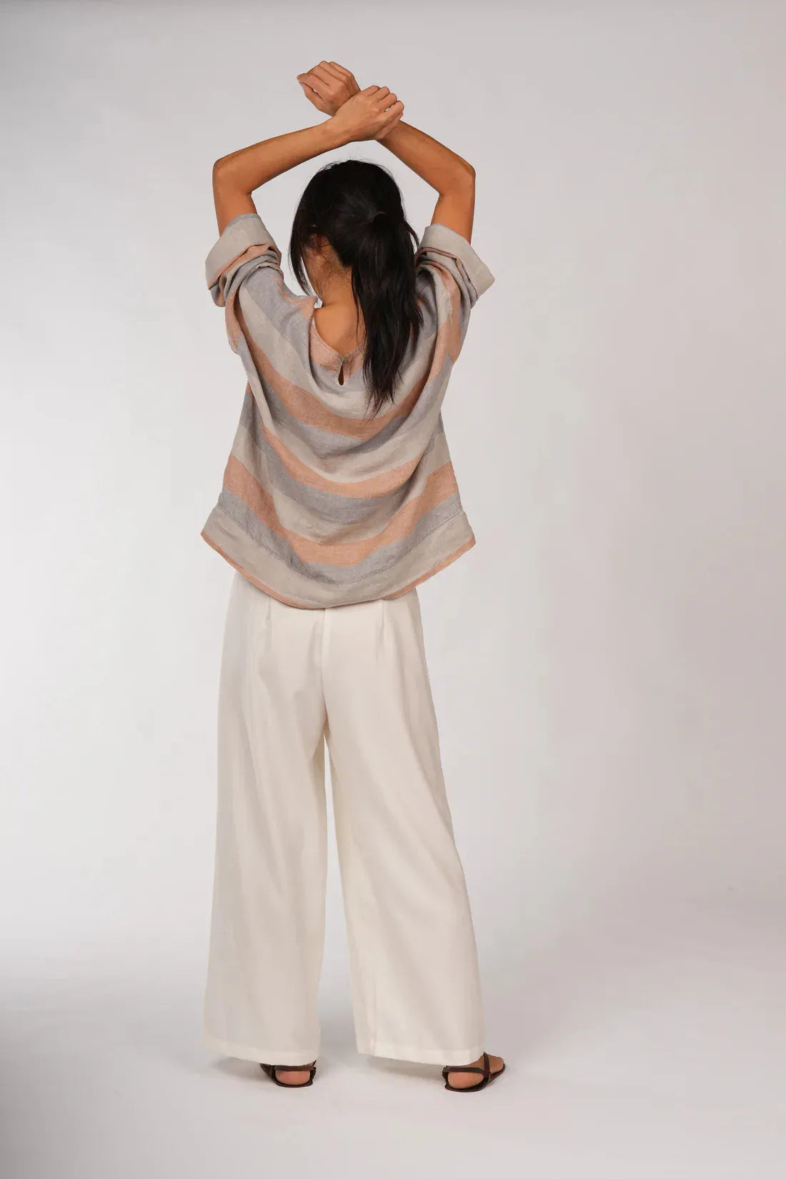 Montaigne Binoche French Stripe Linen Top - Stay Wild Collective  Tops