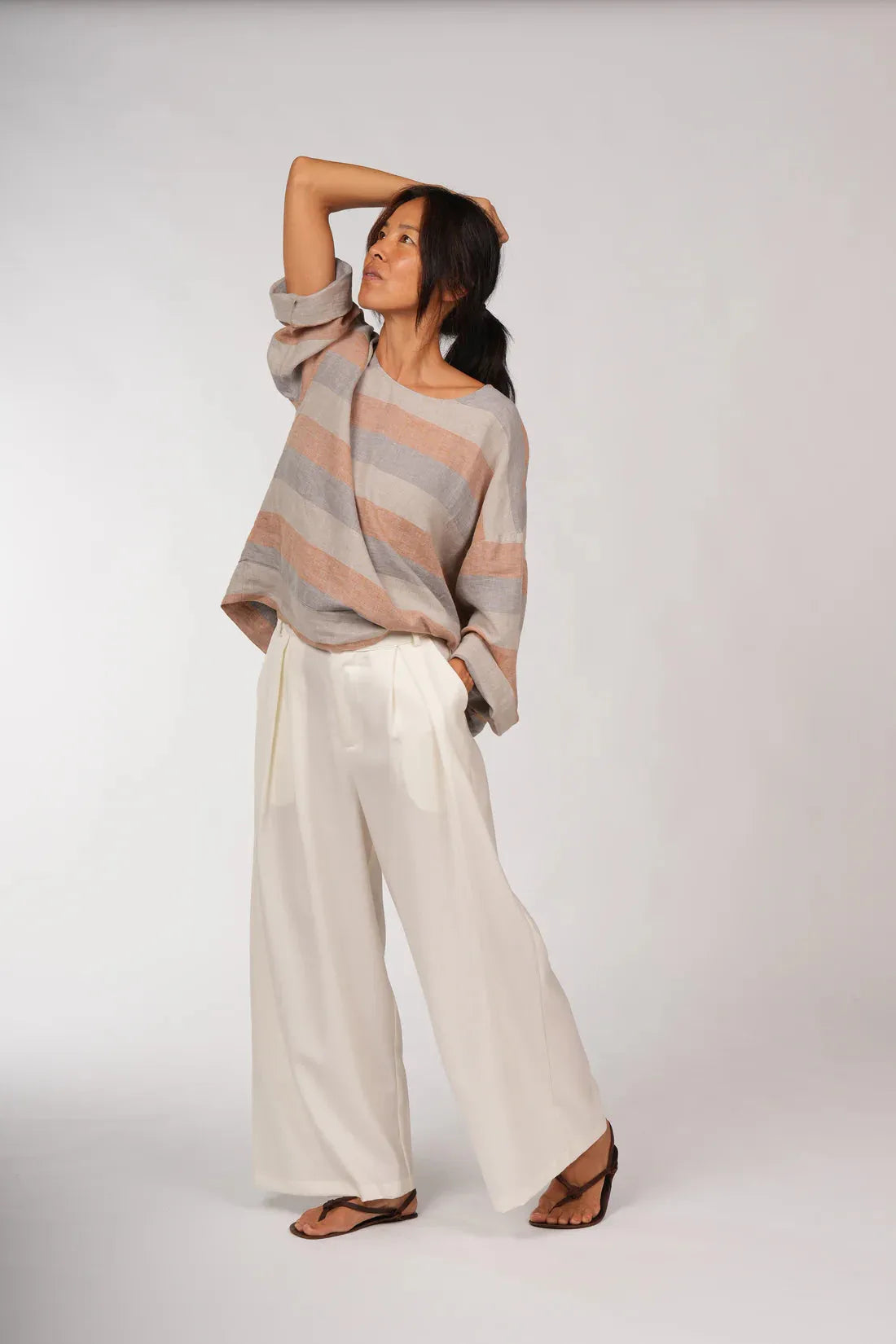 Montaigne Binoche French Stripe Linen Top - Stay Wild Collective  Tops
