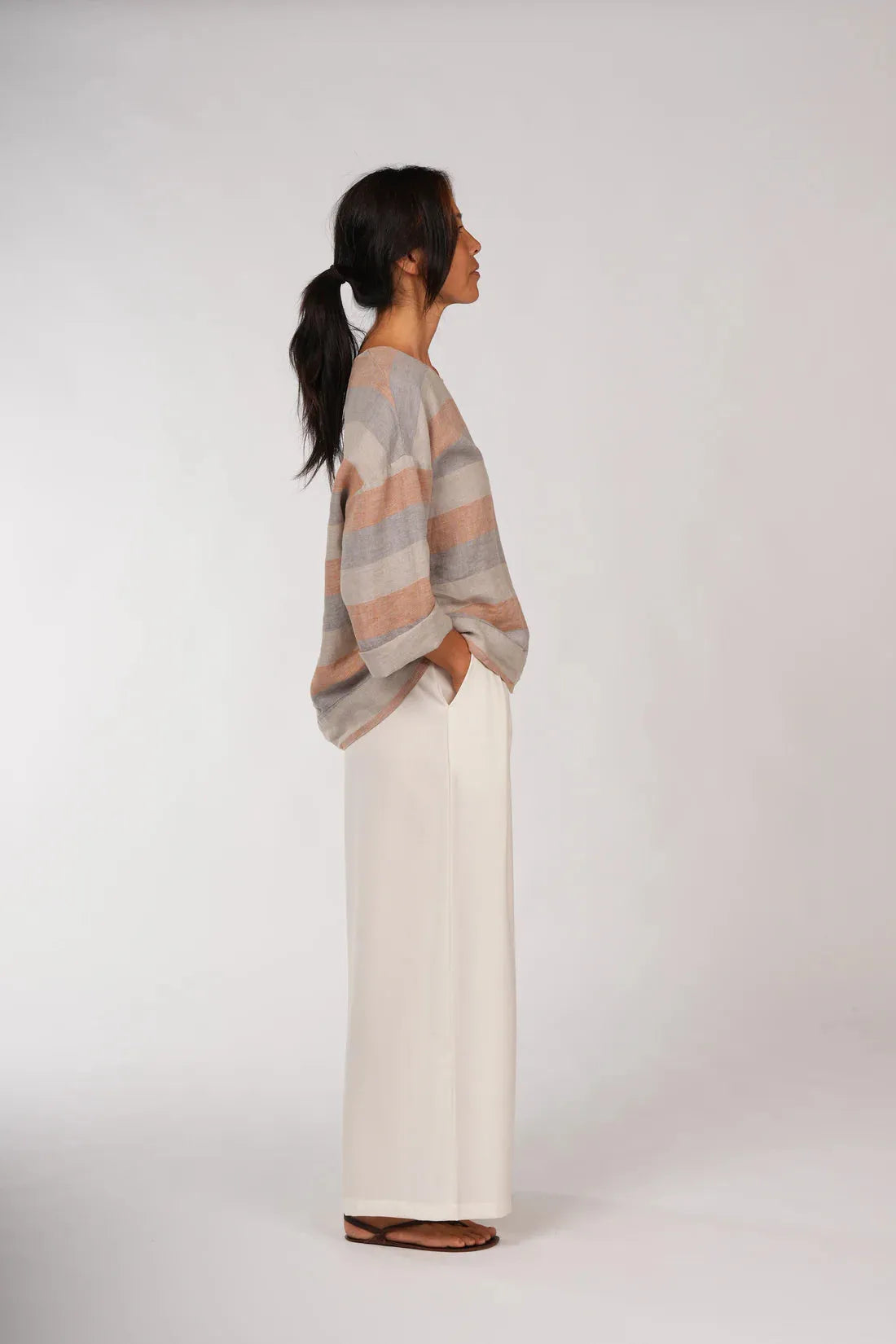 Montaigne Binoche French Stripe Linen Top - Stay Wild Collective  Tops