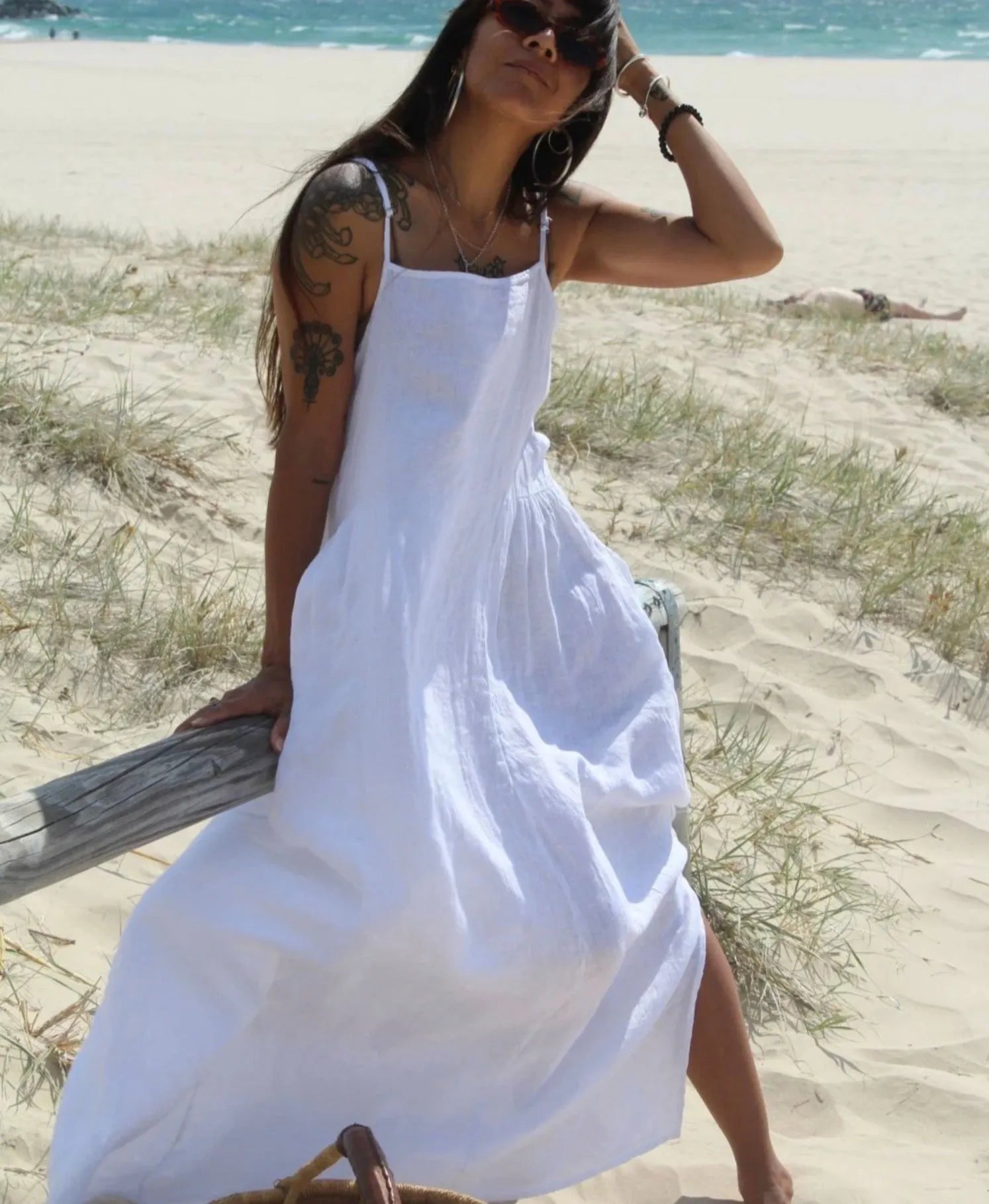Montaigne Claudette Linen Maxi Dress One Size - Stay Wild Collective  Dress