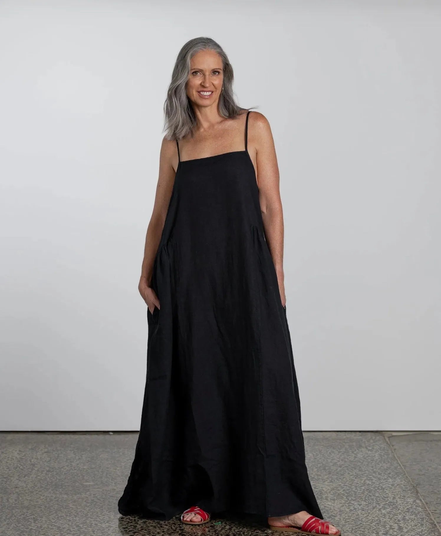 Montaigne Claudette Linen Maxi Dress One Size