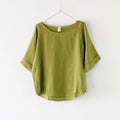 Montaigne Curved Hemline Linen Top Free Size - Stay Wild Collective  Top
