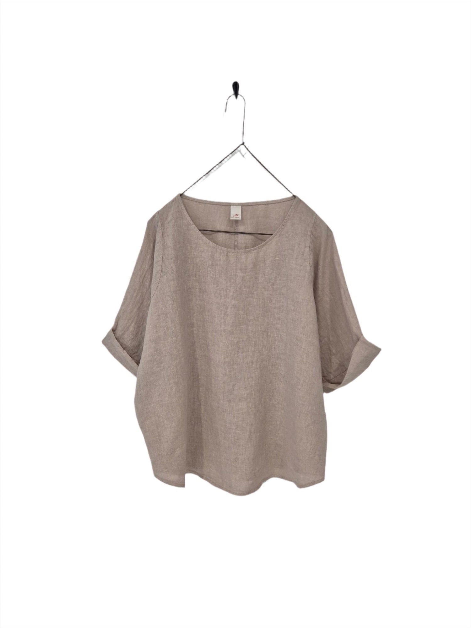 Top  Montaigne Curved Hemline Linen Top Free Size - Stay Wild Collective  