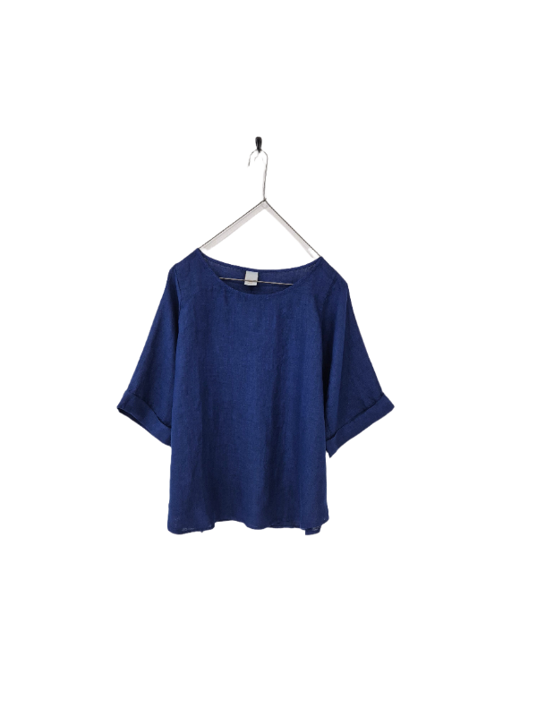 Top  Montaigne Curved Hemline Linen Top Free Size - Stay Wild Collective  
