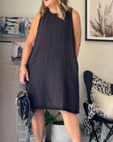 Montaigne Grace Linen Shift Dress with Raw Seam - Stay Wild Collective  Dress