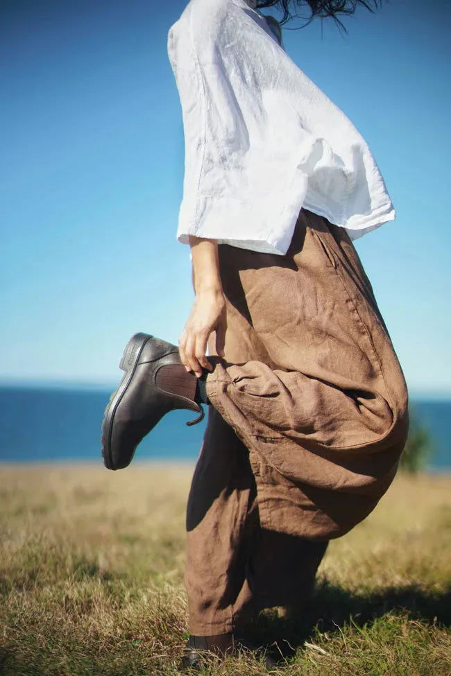 Montaigne Eadie Linen Pant with Gathering Detail - Stay Wild Collective  Pants