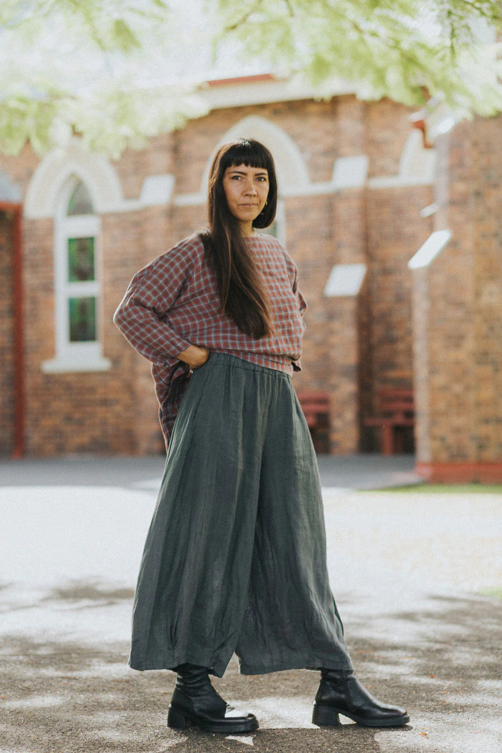 Pants  Montaigne Eadie Linen Pant with Gathering Detail - Stay Wild Collective