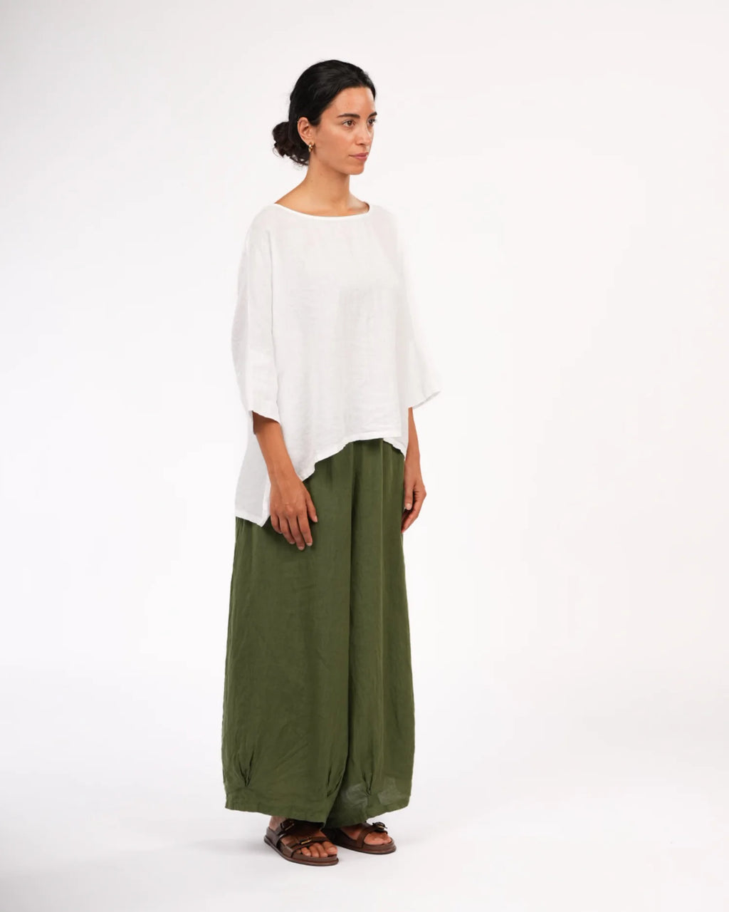 Pants  Montaigne Eadie Linen Pant with Gathering Detail - Stay Wild Collective