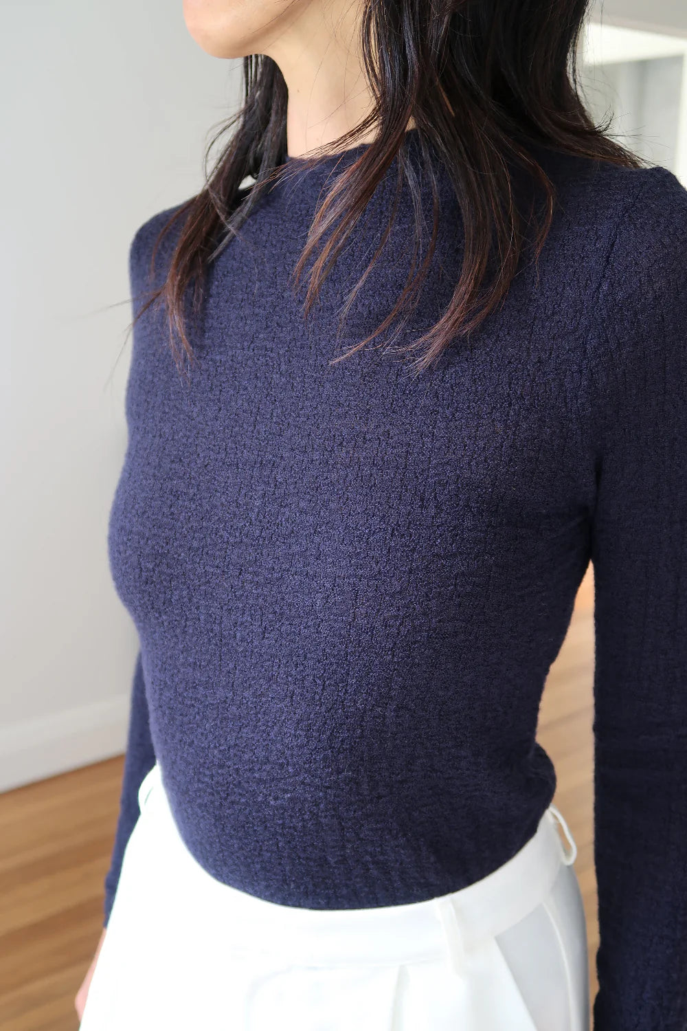  Montaigne Essential Superfine Lambswool Mock Neck Top - Stay Wild Collective  Tops