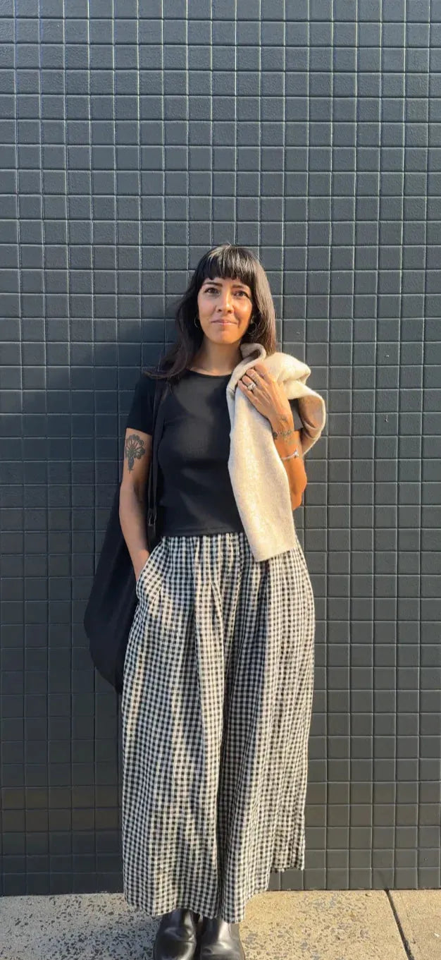 Montaigne French Linen Culottes in Black Gingham - Stay Wild Collective  Pants