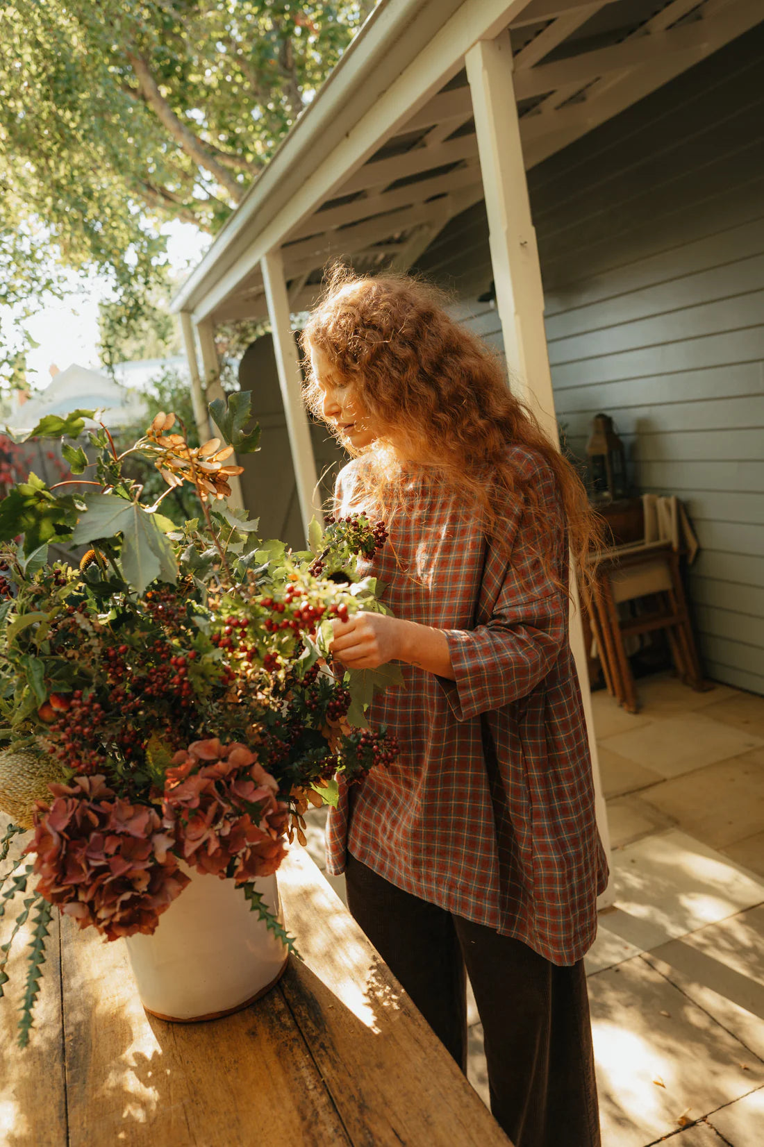  Montaigne French Linen Tunic Top in Check O/S - Stay Wild Collective  Tunic