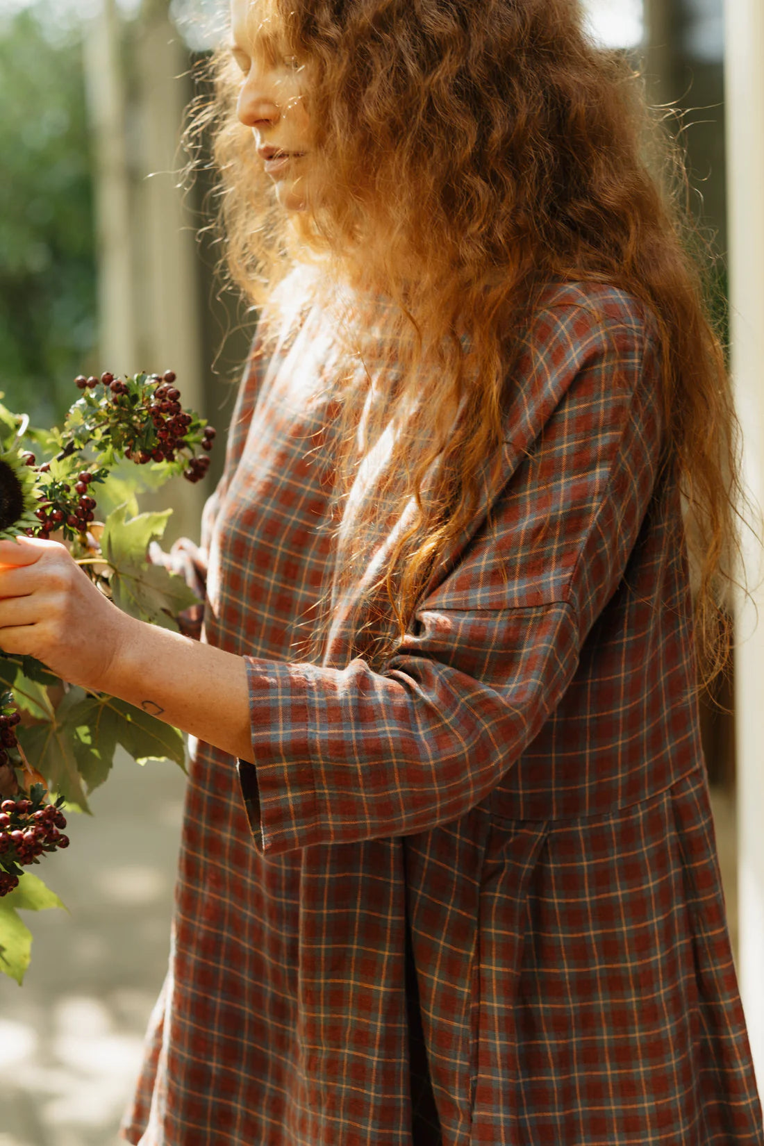  Montaigne French Linen Tunic Top in Check O/S - Stay Wild Collective  Tunic