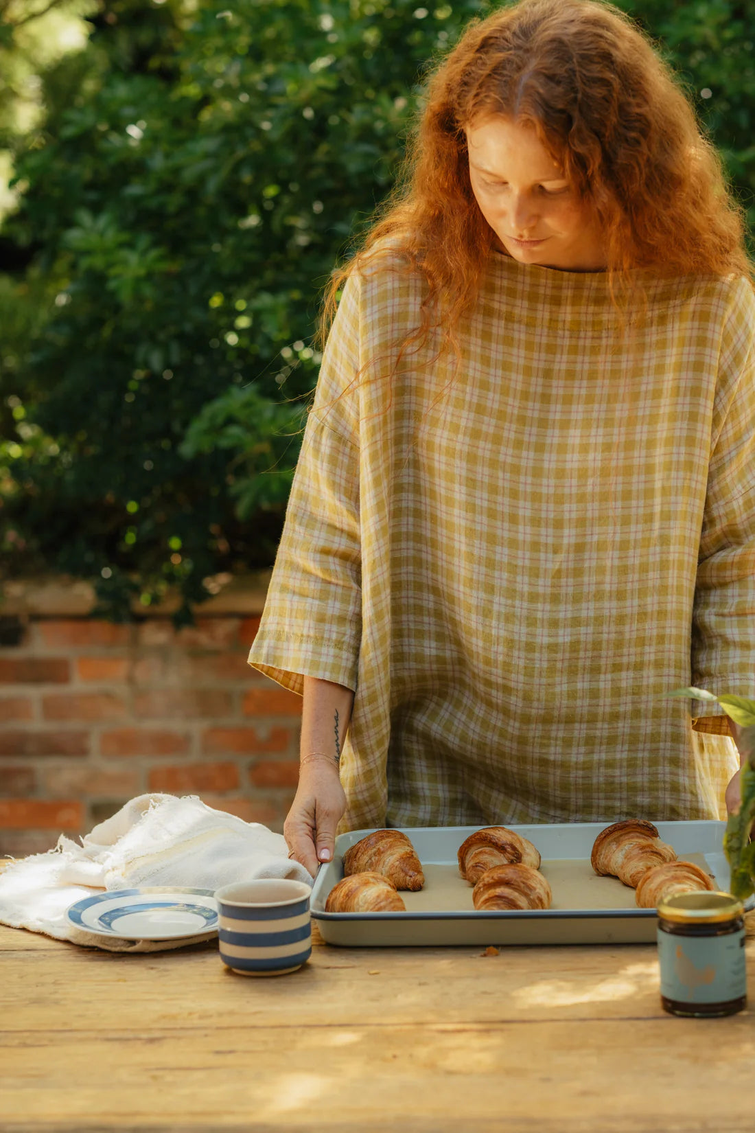  Montaigne French Linen Tunic Top in Check O/S - Stay Wild Collective  Tunic