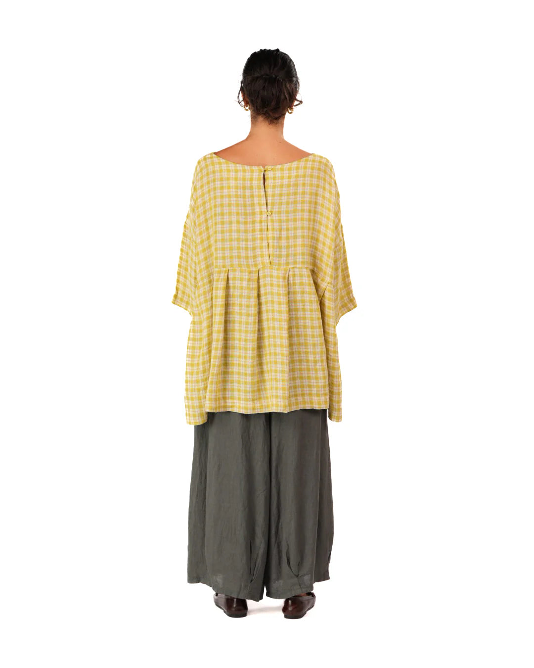  Montaigne French Linen Tunic Top in Check O/S - Stay Wild Collective  Tunic
