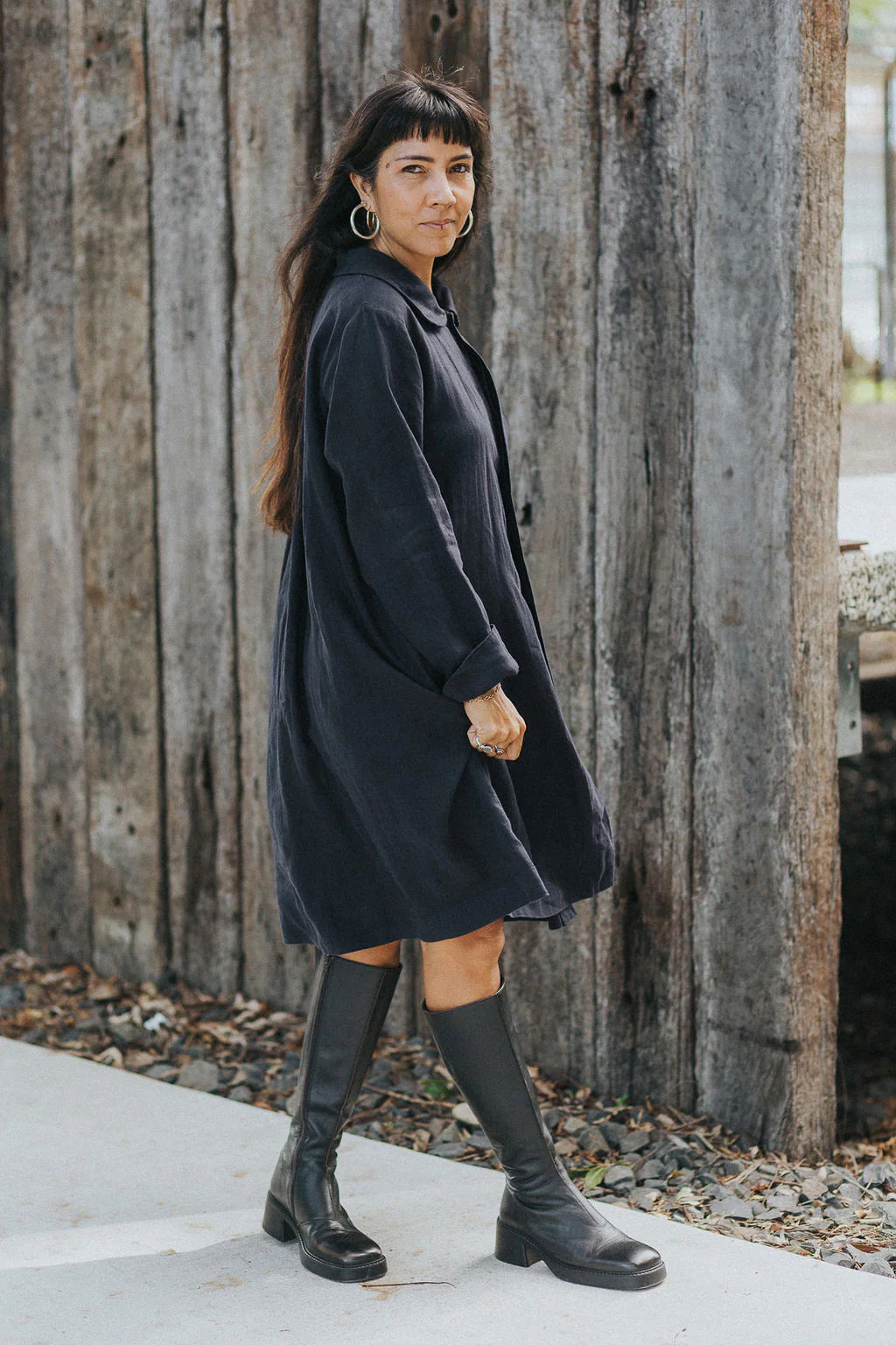  Montaigne French linen button through Peter Pan collar coat - Stay Wild Collective  