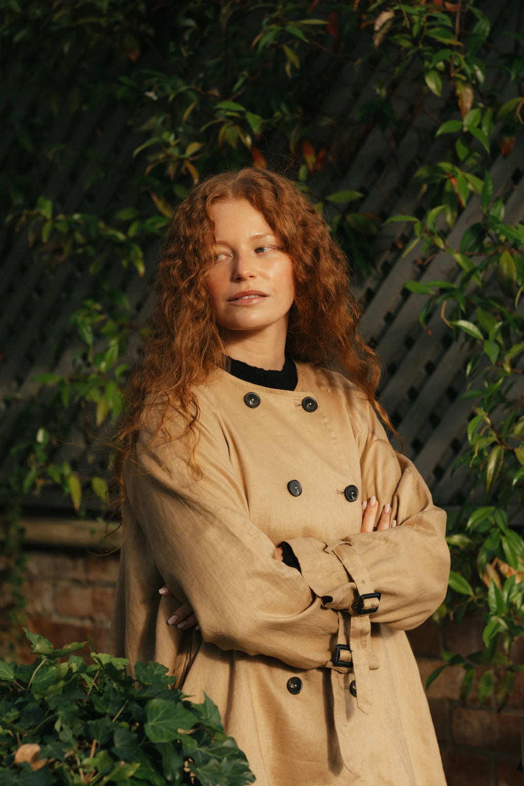  Montaigne French linen collerless pea coat - Stay Wild Collective  