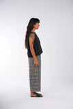 Montaigne French linen pants navy check - Stay Wild Collective  