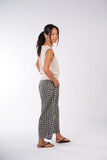 Montaigne French linen pants navy check - Stay Wild Collective  