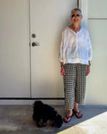 Montaigne French linen pants navy check - Stay Wild Collective  