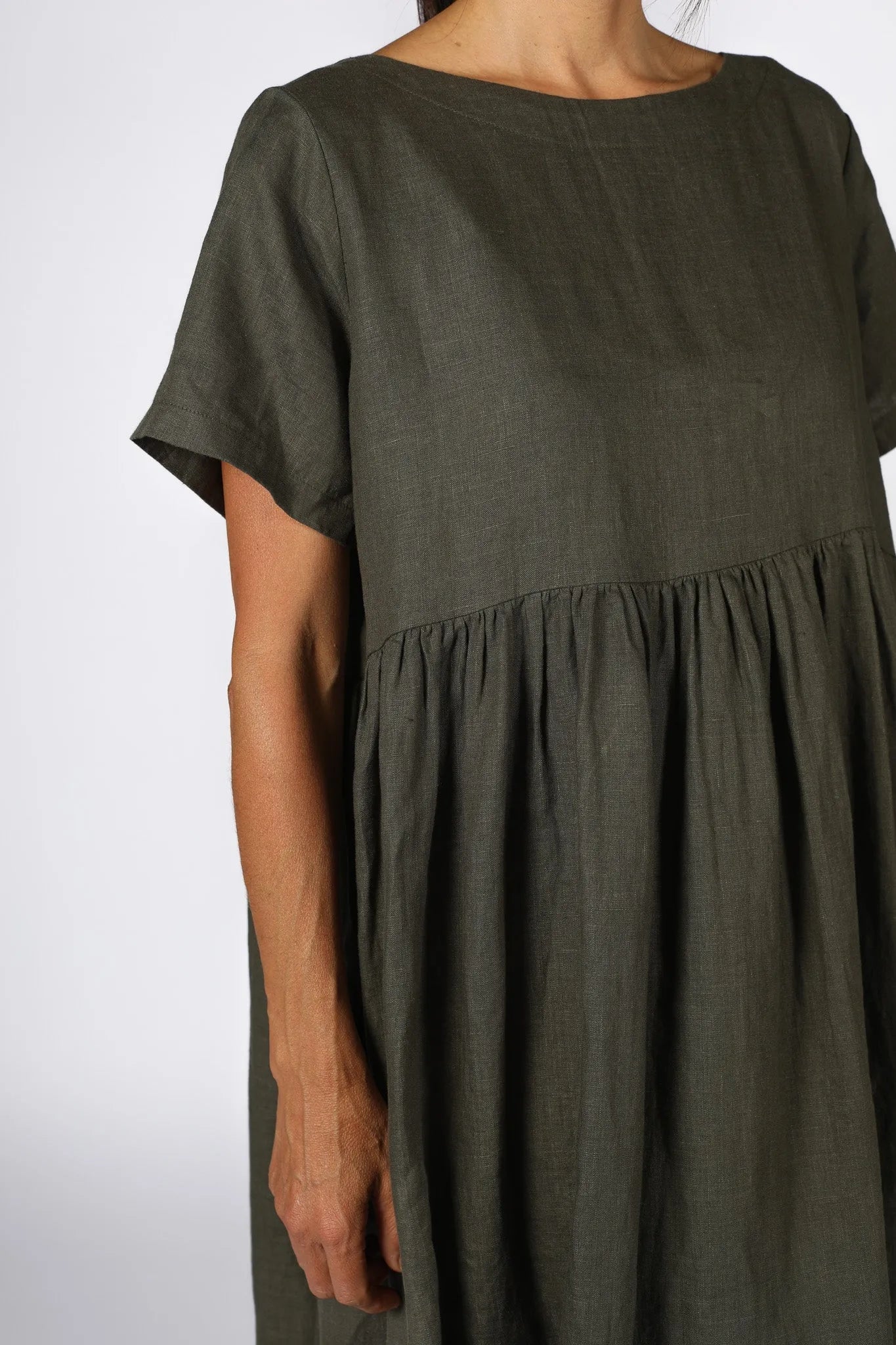 Montaigne French linen summer dress chocolate - Stay Wild Collective  