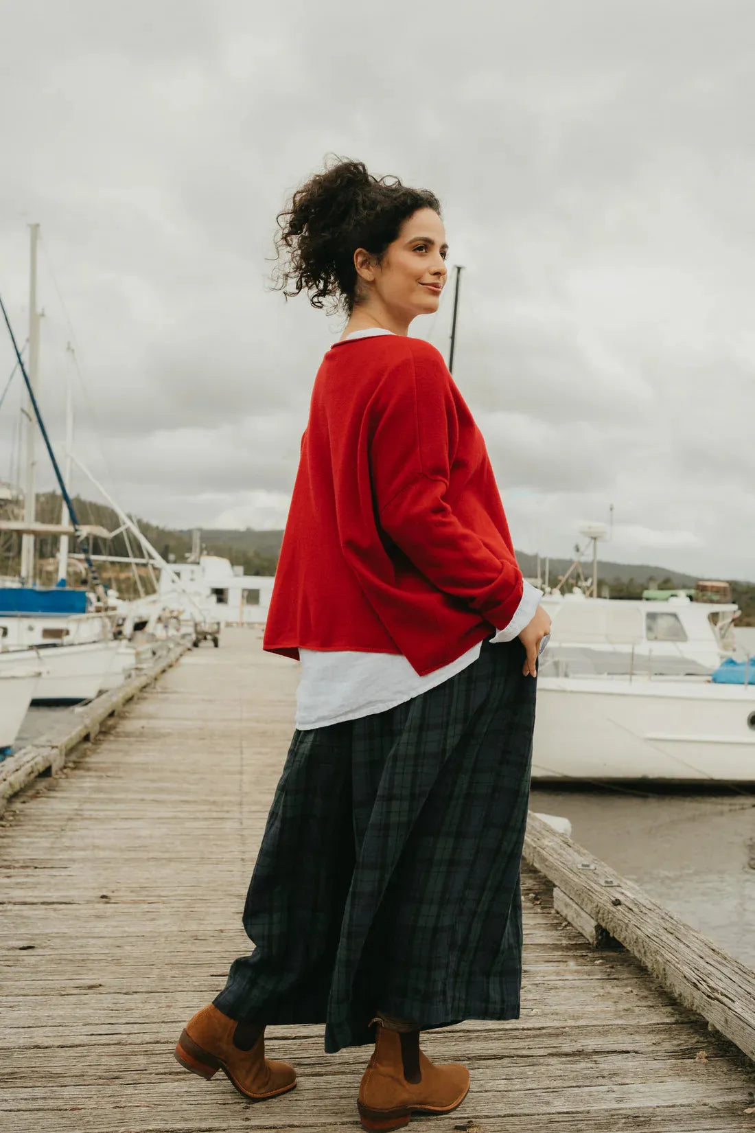 Montaigne Freya French Linen Pants in Blue Tartan - Stay Wild Collective  Pants