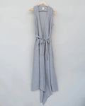 Montaigne Geneviève Wrap-Around French Linen Dress in Natural Houndstooth - Stay Wild Collective  