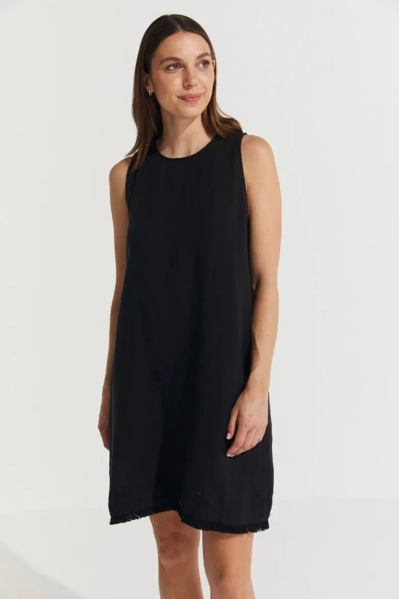 Montaigne Grace Linen Shift Dress with Raw Seam - Stay Wild Collective  Dress