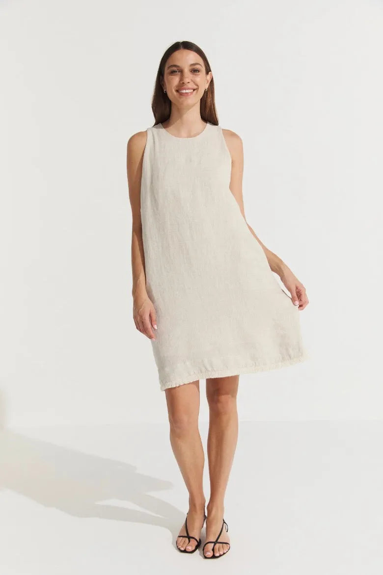 Montaigne Grace Linen Shift Dress with Raw Seam - Stay Wild Collective  Dress