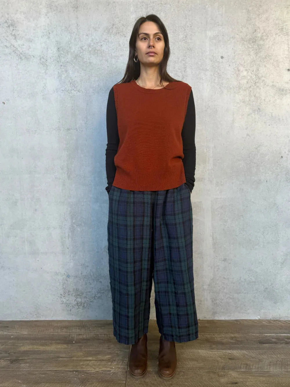 Montaigne Ines French Linen Tartan Pants - Stay Wild Collective  Pants