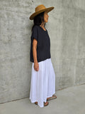 Montaigne Lee Linen Short Sleeve Top Black - Stay Wild Collective  Tops