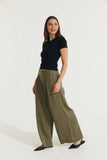 Montaigne Charlotte Pleated Wide Leg Linen Pants - Stay Wild Collective  Pants