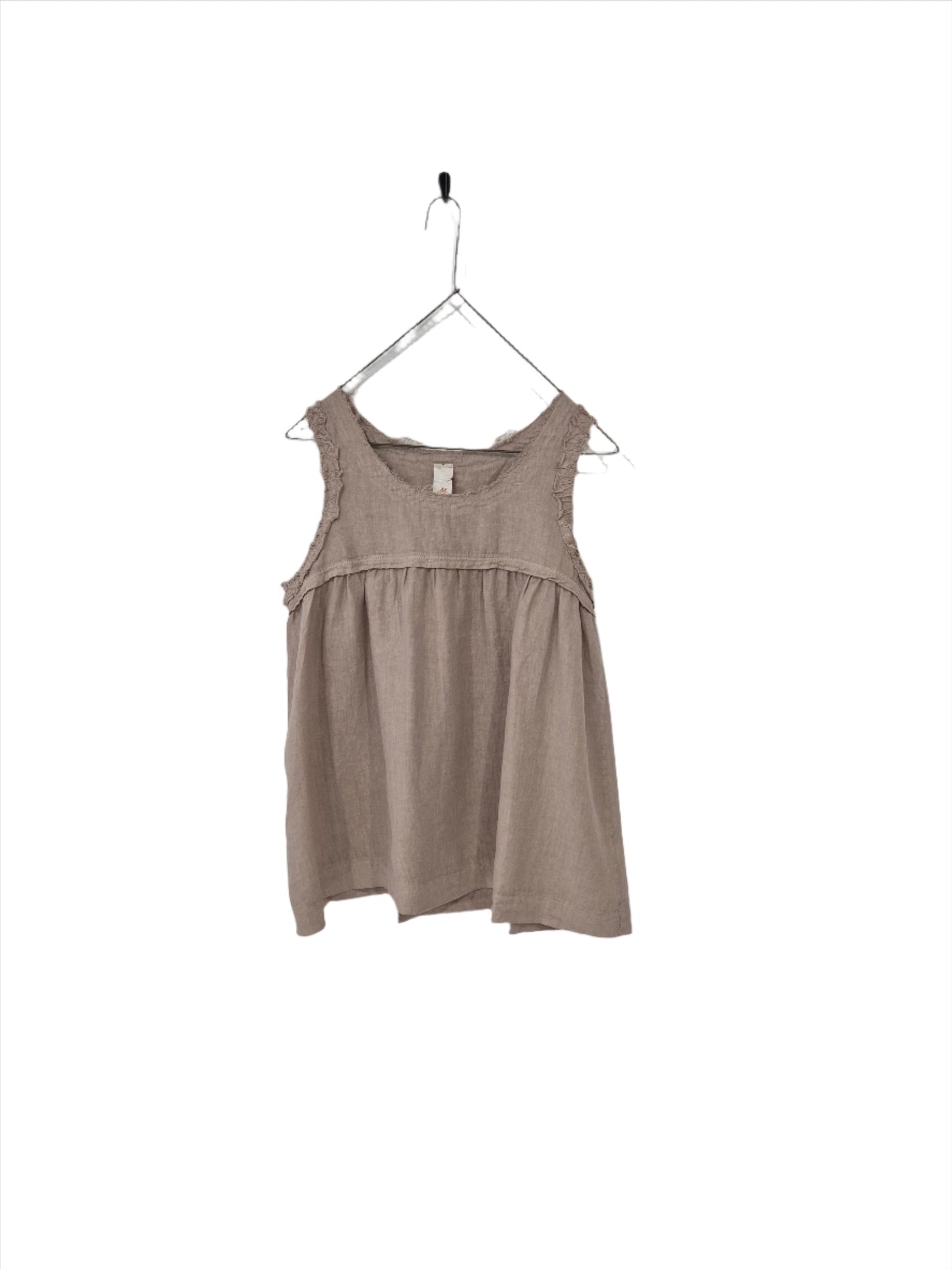   Montaigne Pur Frayed Singlet Top in Linen - Stay Wild Collective  