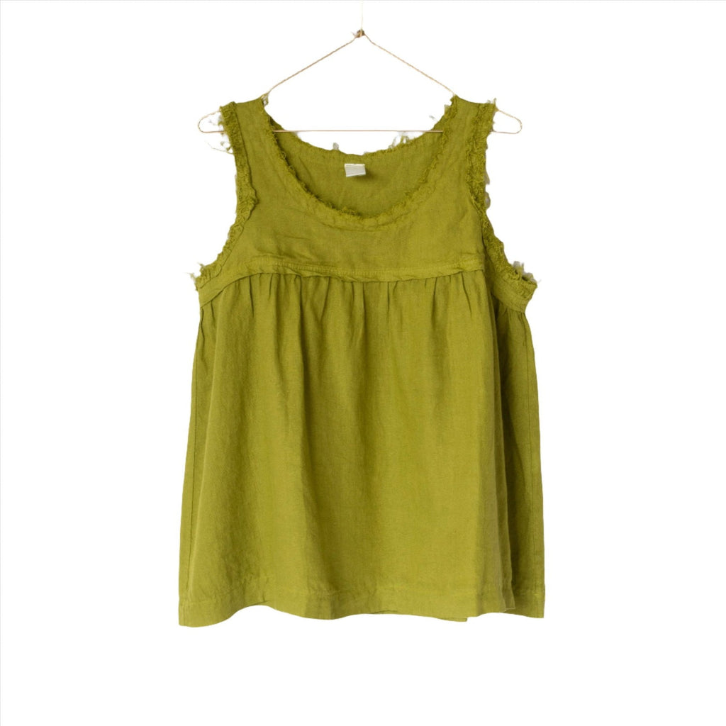   Montaigne Pur Frayed Singlet Top in Linen - Stay Wild Collective  