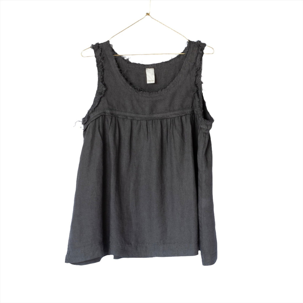   Montaigne Pur Frayed Singlet Top in Linen - Stay Wild Collective  