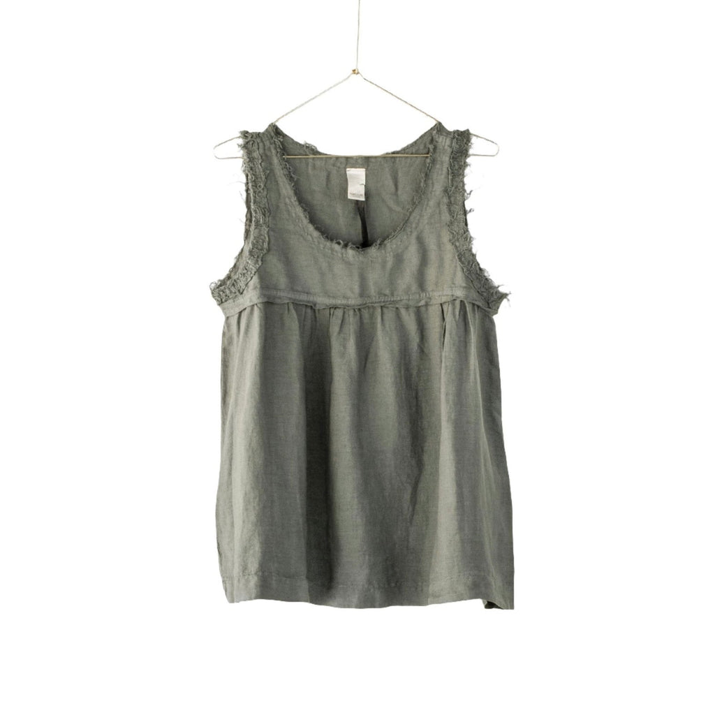   Montaigne Pur Frayed Singlet Top in Linen - Stay Wild Collective  