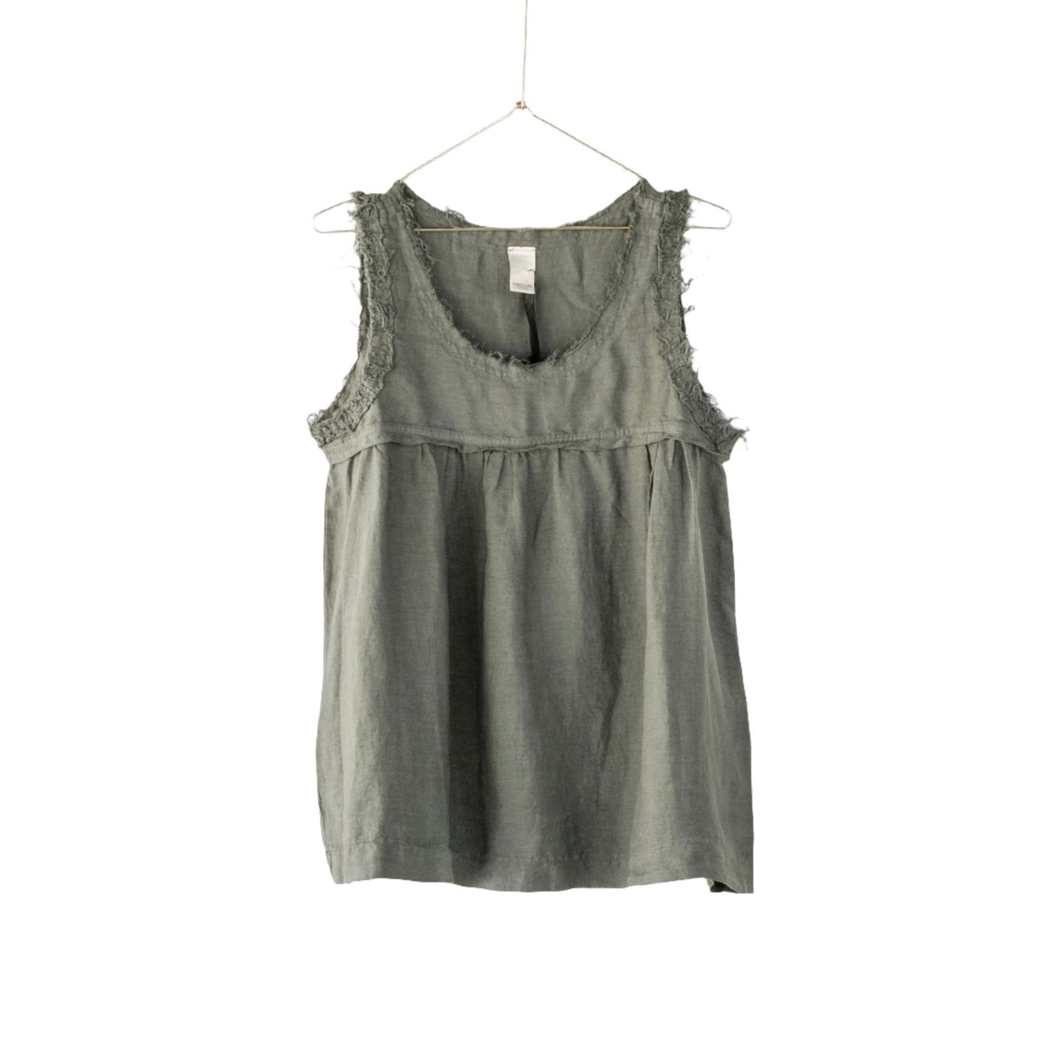   Montaigne Pur Frayed Singlet Top in Linen - Stay Wild Collective  
