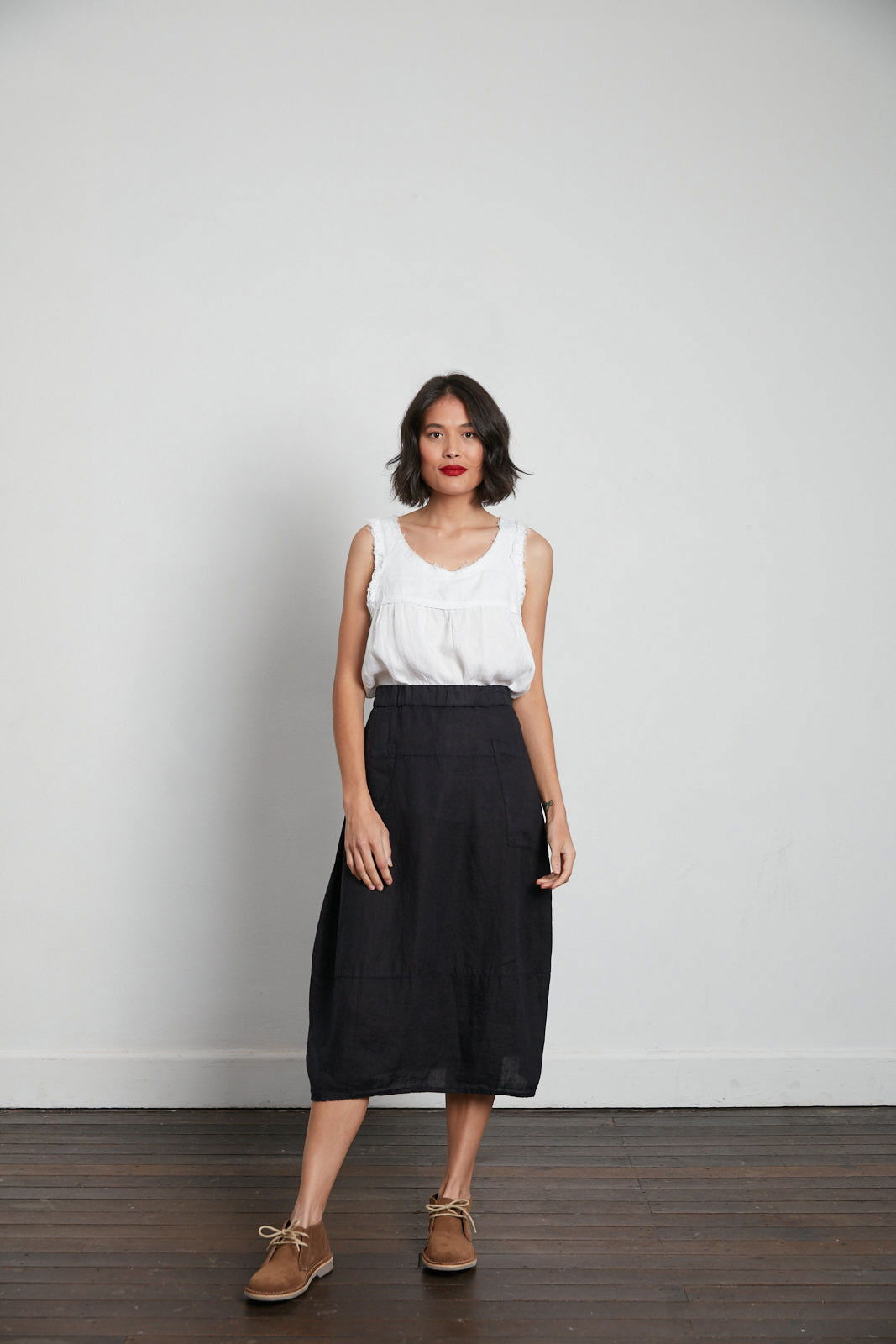   Montaigne Pur Frayed Singlet Top in Linen - Stay Wild Collective  