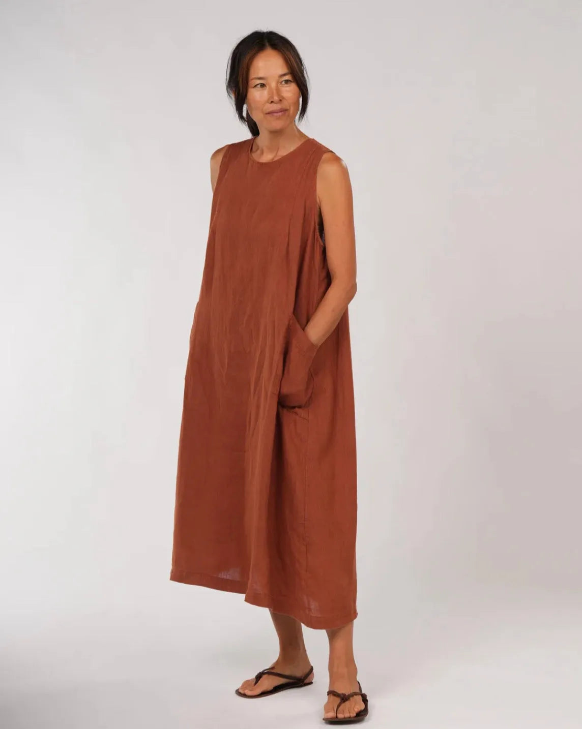 Montaigne Remy Linen Dress with Deep Front Pockets - Stay Wild Collective  Dress