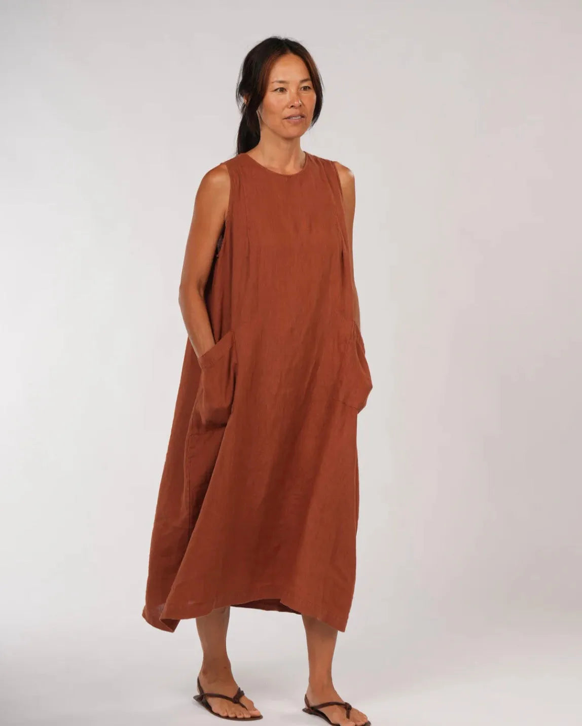 Montaigne Remy Linen Dress with Deep Front Pockets - Stay Wild Collective  Dress