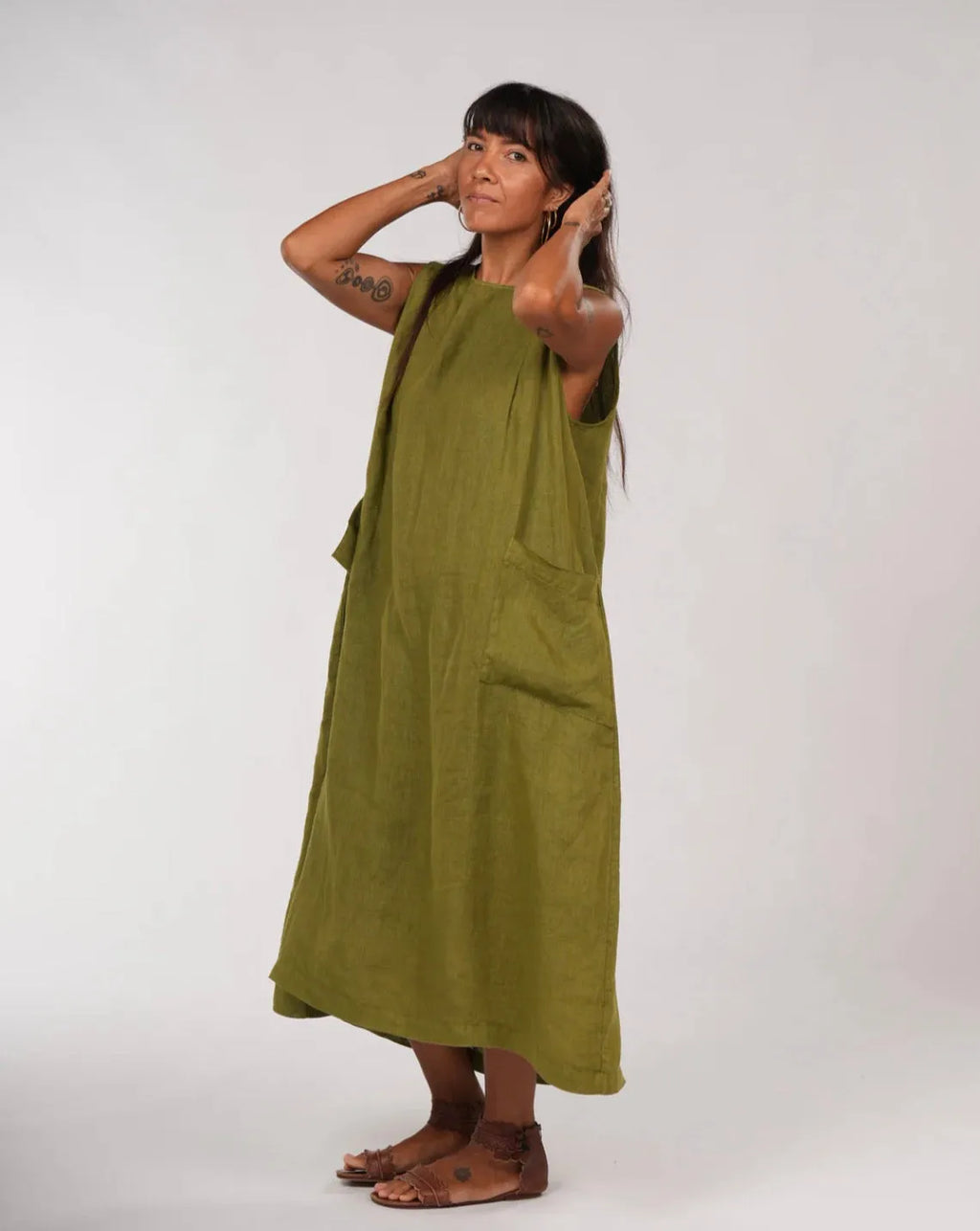 Montaigne Remy Linen Dress with Deep Front Pockets - Stay Wild Collective  Dress